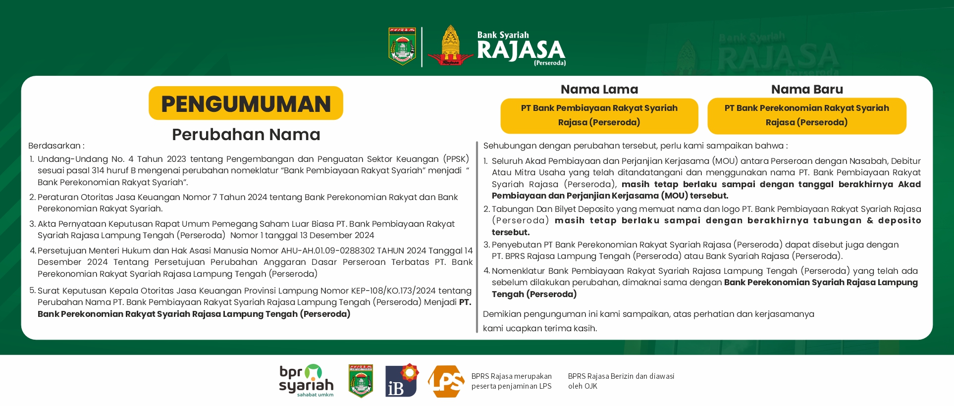perubahan nama